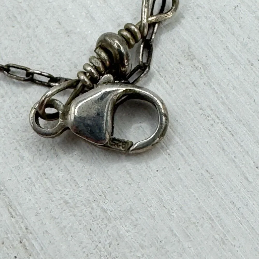 Sterling Silver Infinity Everlasting Friendship Knot Symbol Bracelet Sodalite 7”